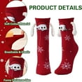 thumbnail image 1 of Sunvit-Panties Womens Red Christmas Socks - 3D Santa & Snowflake Prints, Soft Nylon Spandex, Festive Holiday Stocking Stuffer, Free Size for Christmas Party & Home Wear,Size Free Size, 1 of 5