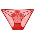 thumbnail image 1 of Sunvit-Panties Womens Red Sheer Mesh Panty with Lace Butterfly Detail - Nylon Spandex, Free Size, Soft Stretch, Skin-Friendly Gusset for Daily & Date Nights, 1 of 2