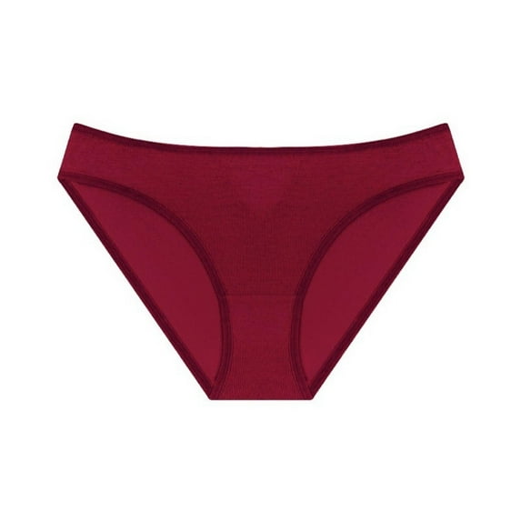 Sunvit-Panties Womens Seamless Bikini Panties - Comfortable Polyester Spandex, Red Color Size L, Moderate Coverage No Visible Lines for Everyday Wear