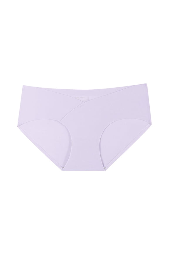 Womens Seamless No Show Nylon Underwear - Mid-Rise Brief, Soft Breathable, No Chafing, Purple, Size L