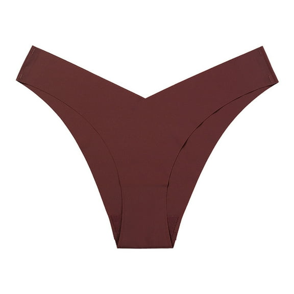 Sunvit-Panties Womens Seamless Thong Underwear - No Panty Lines, 100% Polyester, V-Front, Size L, Color Wine - Comfort for Tight Clothes