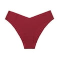 thumbnail image 1 of Sunvit-Panties Womens Seamless Thong Underwear - Wine Color, Size L, 100% Polyester, V-Front Low-Rise, 1 Piece for Form-Fitting Clothes & Everyday Wear, 1 of 2