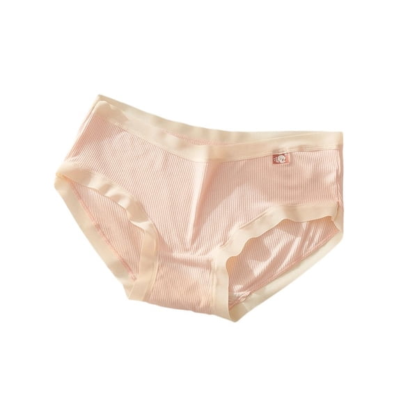 Sunvit-Panties Womens Soft Cotton Mid-Rise Panties - Pink, Size XL - Breathable, Ribbed Texture, Everyday Comfort with Smooth Silhouette & Soft Binding Edges