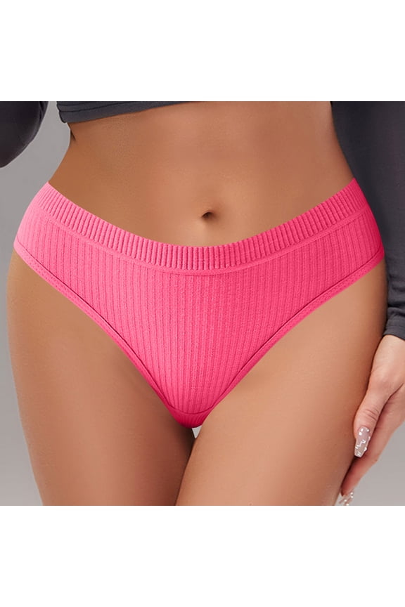 Womens Thong Underwear - Nylon Spandex Blend, Stretchy No Show, Seamless Hot Pink Size XL, All-Day Comfort for Daily Wear & Form-Fitting Garments