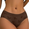 thumbnail image 1 of Sunvit-Panties Womens XL Plus Size Underwear - Soft Stretchy Nylon Spandex Mid-Rise Briefs, Butterfly Print Brown, Irritation-Free Smooth Fabric for Daily Wear, 1 of 6