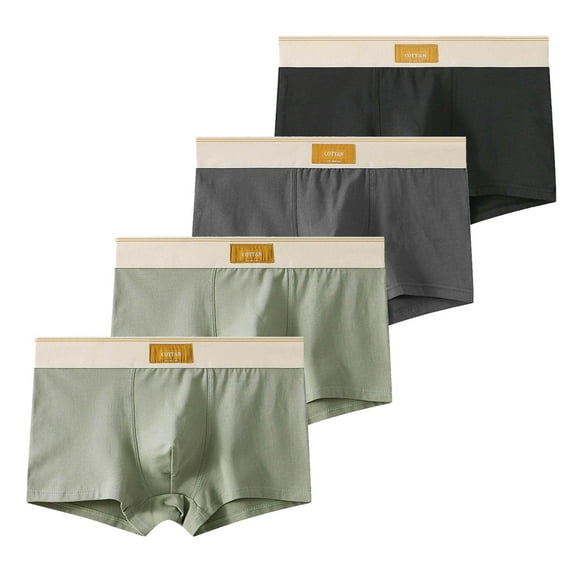 Sunvit-Panties Young Mens Cotton Boxer Briefs 4 Pack - Size M, Dark Gray, Breathable Skin-Friendly Underwear for All-Day Comfort & Daily Wear