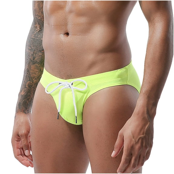 Sunvit-Panties Young Mens Swim Briefs - Nylon Spandex, Low Rise, Adjustable Waist, Breathable, Mint Green, Size S - Ideal for Beach & Swimming
