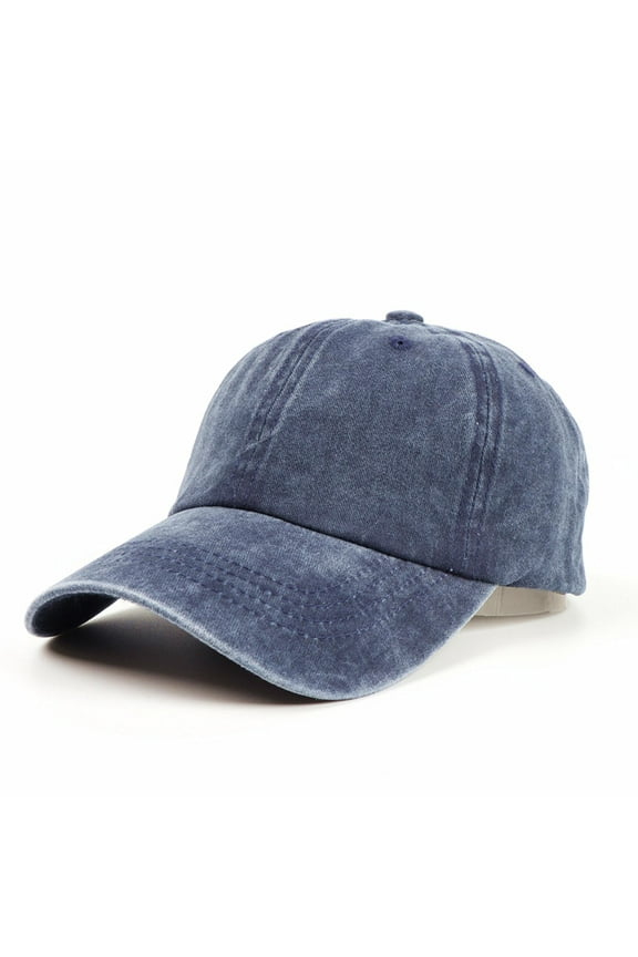 Unisex Washed Dyed Cotton Adjustable Solid Baseball Cap