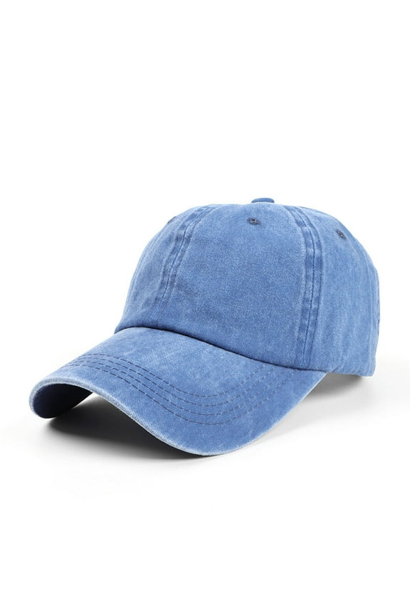 Unisex Washed Dyed Cotton Adjustable Solid Baseball Cap