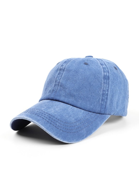 Unisex Washed Dyed Cotton Adjustable Solid Baseball Cap