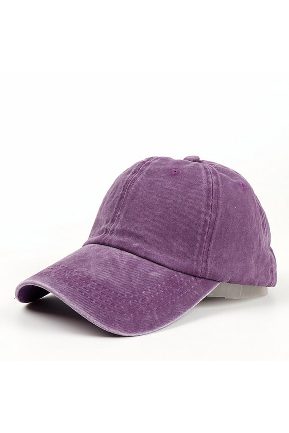 Unisex Washed Dyed Cotton Adjustable Solid Baseball Cap