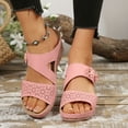 thumbnail image 1 of Sunvit Wedge Sandals for Women Open Toe Fashion Casual Summer Slide Sandals #891 Yellow, 1 of 9