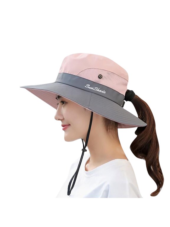 Women's Bucket Hats- Adult Women Solid Sunshade Hat Fisherman's Hat Basin Hat Outdoor Sun Hats #410 Pink