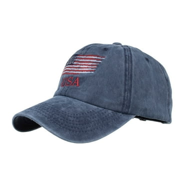 Sunvit Womens Baseball Caps- Classic American Flag USA Embroidered Baseball Cap Cap Cotton Hat Sports Sun Hat #364 Blue
