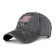 thumbnail image 1 of Sunvit Womens Hats Baseball Caps- Classic American Flag USA Embroidered Baseball Cap Cap Cotton Hat Sports Sun Hat #363 Black, 1 of 4