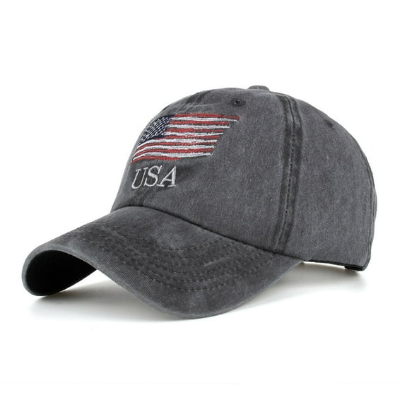 Sunvit Womens Hats Baseball Caps- Classic American Flag USA Embroidered Baseball Cap Cap Cotton Hat Sports Sun Hat #363 Black