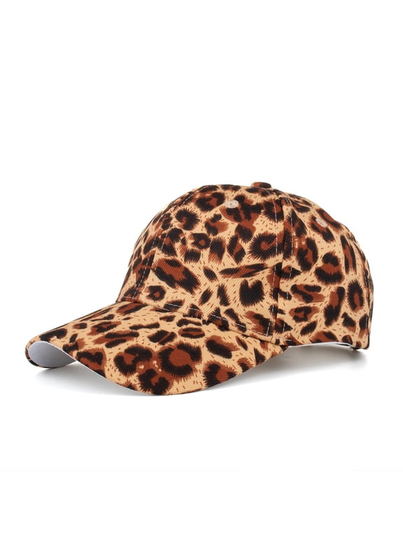 Womens Hats Baseball Caps- Unisex Classic Cotton Leopard Baseball Cap Sun Hat Adjustable Plain Caps #57 Coffee