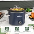 thumbnail image 1 of Sunvivi 2 Quart Slow Cooker With Removable Ceramic Pot and 3 Heating Settings, Stainless Steel, Blue, 1 of 11
