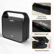 Sunvivi 3 in 1 Sandwich Maker, Electric Waffle Maker with Glass Panel, Removable Plates, Black