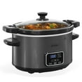 thumbnail image 1 of Sunvivi 4QT Slow Cooker, Programmable Pot with Locking Lid, Removable Ceramic Pot, 3 Heating Settings & Time Control,Dishwasher-safe Lid & Pot, Grey, 1 of 8