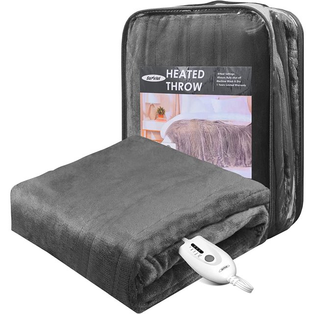 Sunvivi Electric Blanket King Size Heated Blanket Dual Control Soft