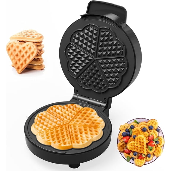 Sunvivi Heart Waffle Maker: 5 Heart Shaped Waffle Iron with Adjustable Temperature Control, Nonstick Waffle Machine with Indicator Light, Easy to Clean,The best gifts Her, Kids and Families