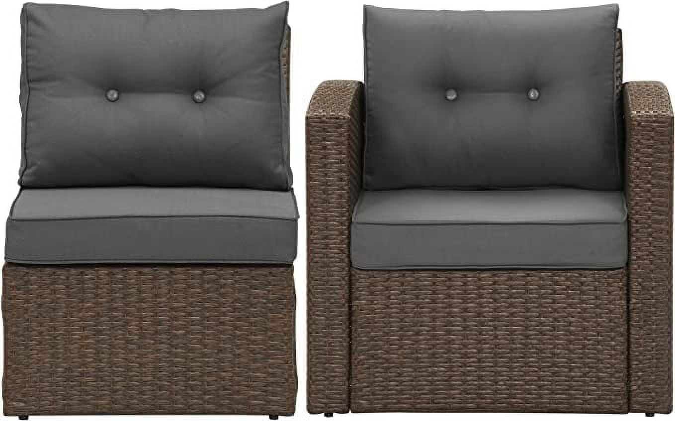 Sunvivi Patio Furniture Set with Cushions, PE Wicker Outdoor