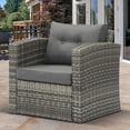thumbnail image 1 of Sunvivi Patio Wicker Chair All Weather Wicker Single Armchair Rattan Sectional Sofa for Garden, Beach, Balcony and Poolside, Aluminum Frame, 1 of 5