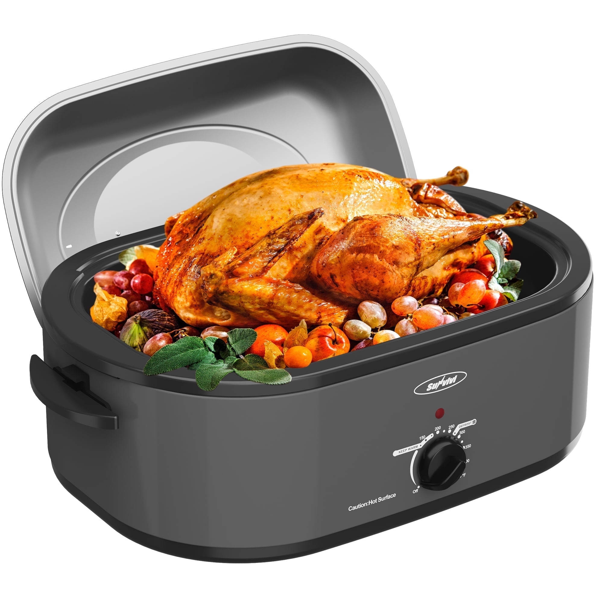 Sunvivi Roaster Oven with Self-Basting Lid, 20qt Electric Roaster with ...