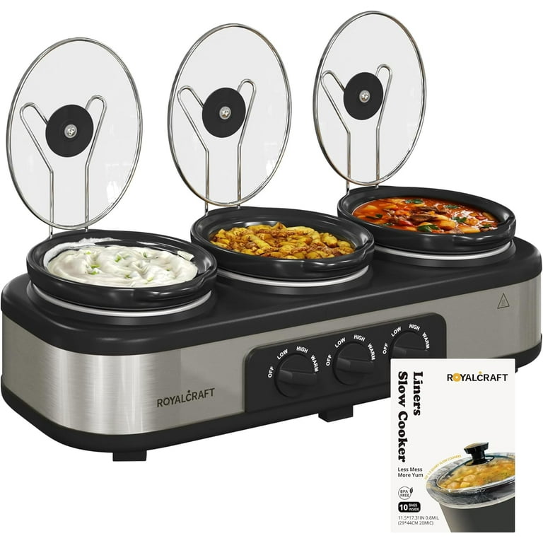 4.5 Qt. Silver Buffet Server with 3 Crocks 4.5 Qt. Silver Buffet Server with 3 Crocks