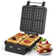 thumbnail image 1 of SUNVIVI 4-in-1 Waffle Maker: Quick Heat-Up, Nonstick, 4 Slices, Stainless Steel, 1 of 8