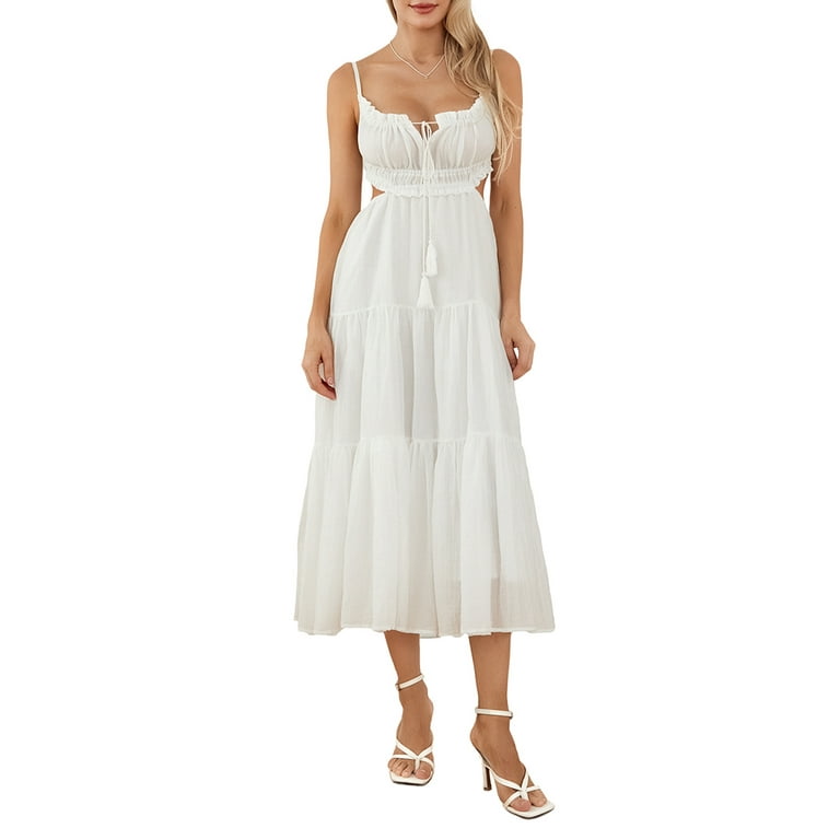 Casual Solid Slit O Neck A Line Dresses Casual Solid Slit O Neck A Line Dresses