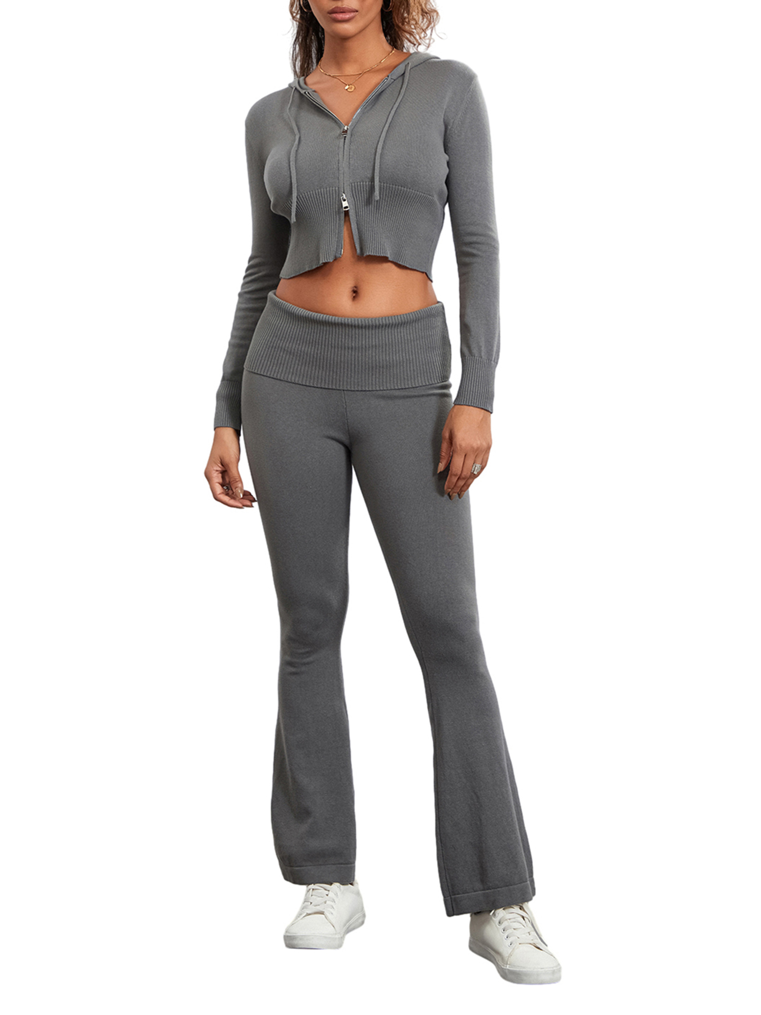 Denim 2-teiliges Set Damen – Langärmelige Cropped Jacke Mit Reißverschluss & Figurbetonter Mini-Jeansrock, Y2K-Style