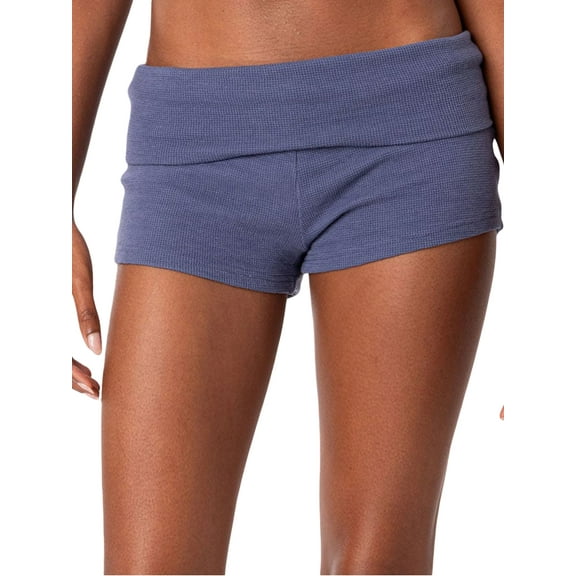 Sunwanar Womens Pajama Shorts Fold Over Low Waist Stretch Cotton Active Yoga Shorts Pajamas Bottoms