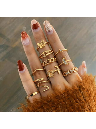 GRAEEN Knuckle Rings Index Finger Rings Stacking Stackable Ring Sets  Halloween Ring Jewelry for Women and Girls