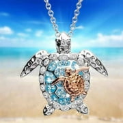 Sunward Women's Necklace Turtle Animal Necklace Ladies Jewelry Necklace（Two Tone Turtle）