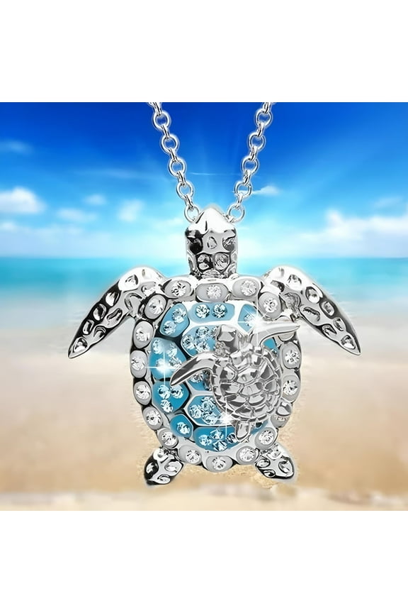 Women's Necklace Turtle Animal Necklace Ladies Jewelry Necklace(Two Tone Turtle)