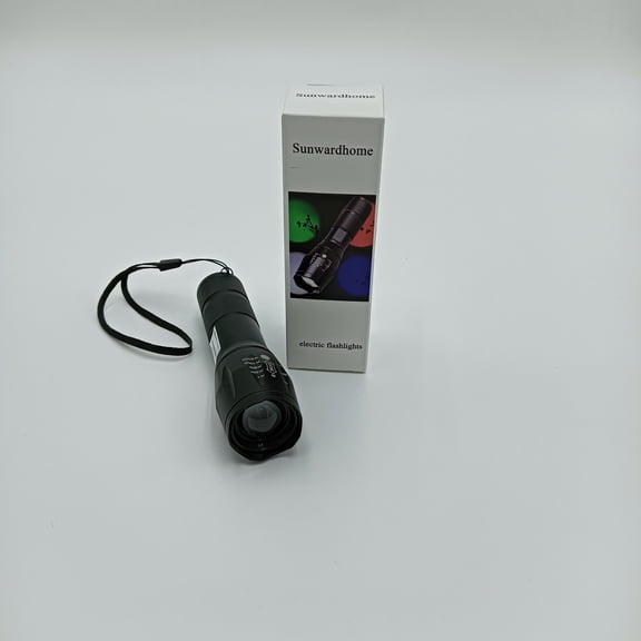 Sunwardhome electric flashlights LED Rechargeable Flashlight, Black Aluminum Alloy, 13cm Length