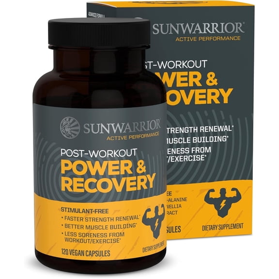 Sunwarrior Active Energy & Stamina Vegan Pre Workout Supplement for Men, 90 Capsules