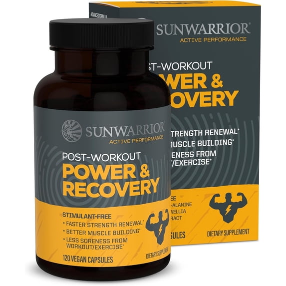 Sunwarrior Active Energy & Stamina Vegan Pre Workout Supplement for Men, 90 Capsules