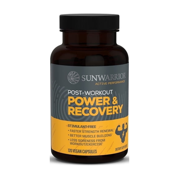 Sunwarrior Post Workout Power and Recovery Dietary Supplements, 120 Capsules