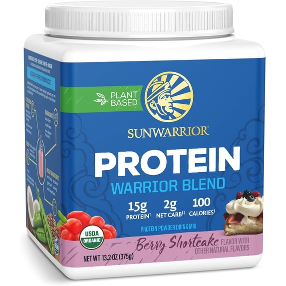 Sunwarrior Warrior Blend Berry Vegan Protein Powder 15 Servings