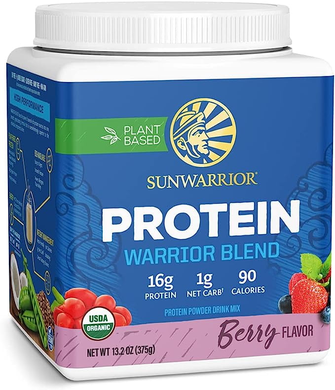 Sunwarrior Berry Protein Powder with BCAA Plant Based Dairy Free Protein Powder, 375g