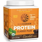 Sunwarrior Classic Plus Protein Chocolate Organic Vegan Protein Powder with BCAA 375g