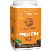 Sunwarrior Chocolate Protein Classic Plus | Organic Vegan Protein Powder, Chocolate, 750g