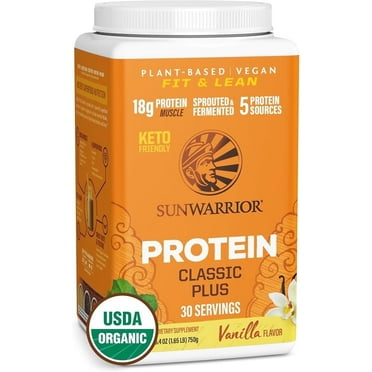Sunwarrior Classic Plus Protein Chocolate Organic Vegan Protein Powder with BCAA 750g