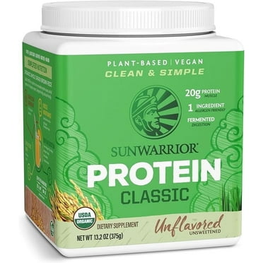 Sunwarrior Chocolate Protein Classic Plus with BCAA | Organic Vegan Protein Powder, Chocolate, 750g