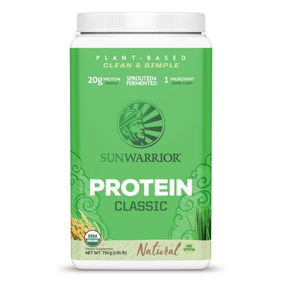 Sunwarrior Classic Protein Unflavored Organic Vegan Protein Powder with BCAA 750g