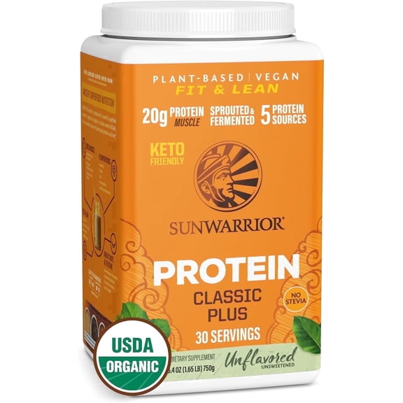 Sunwarrior Classic Plus Protein Natural Organic Vegan Protein Powder with BCAA 750g