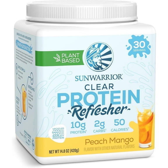 Sunwarrior Vegan Hydration Clear Protein Powder Water Mix, Peach Mango, 14.8 oz